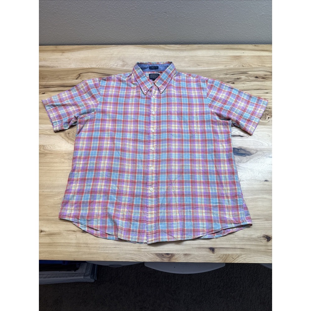 Pendleton Seaside Shirt 2XL Multi Color Plaid Button Down Cotton Mens Casual